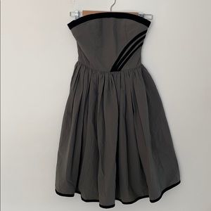 Grey & black strapless dress